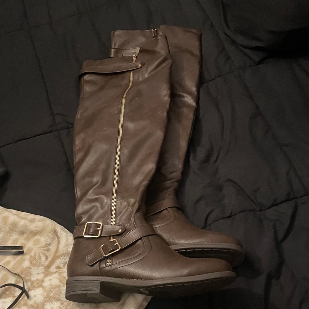 Brown Knee-High Boots